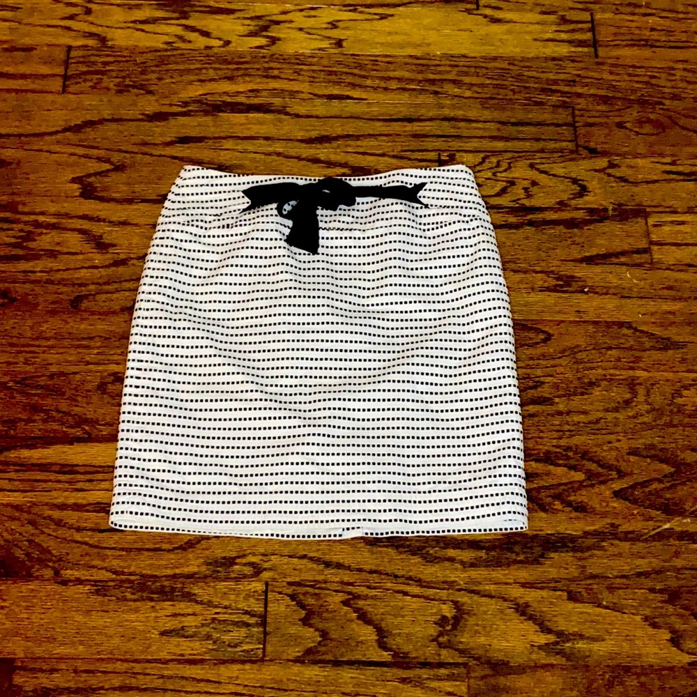 Petite White Polka Dot LOFT Skirt 0P